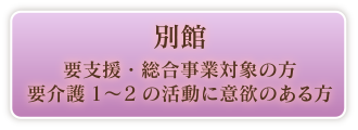 要支援・総合事業対象の方 要介護1～2の活動に意欲のある方